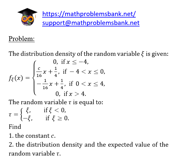 15.2.30 One dimensional random variables and their characteristics